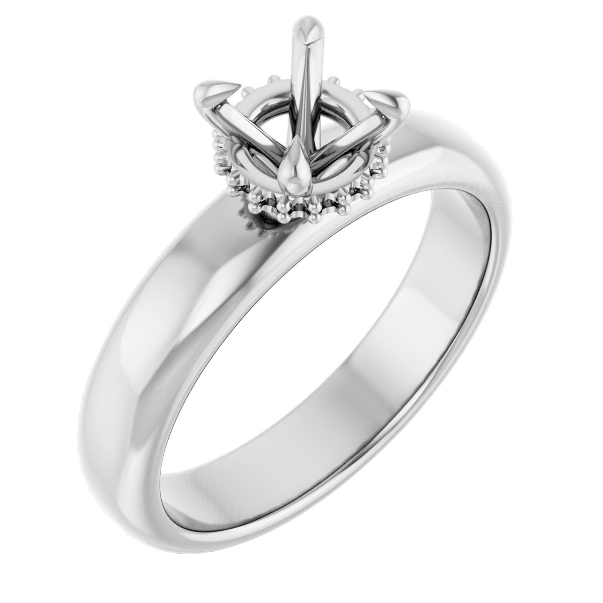 Claw-Prong Hidden Halo-Style Engagement Ring