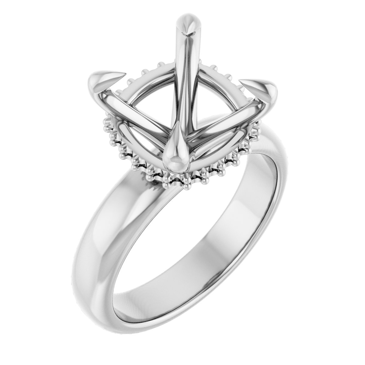 Claw-Prong Hidden Halo-Style Engagement Ring