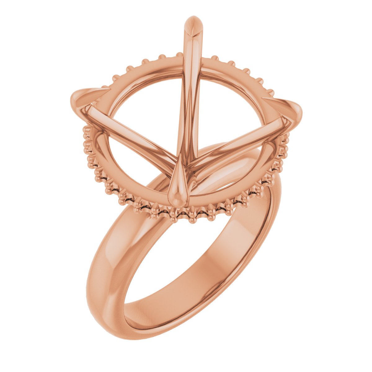 Claw-Prong Hidden Halo-Style Engagement Ring