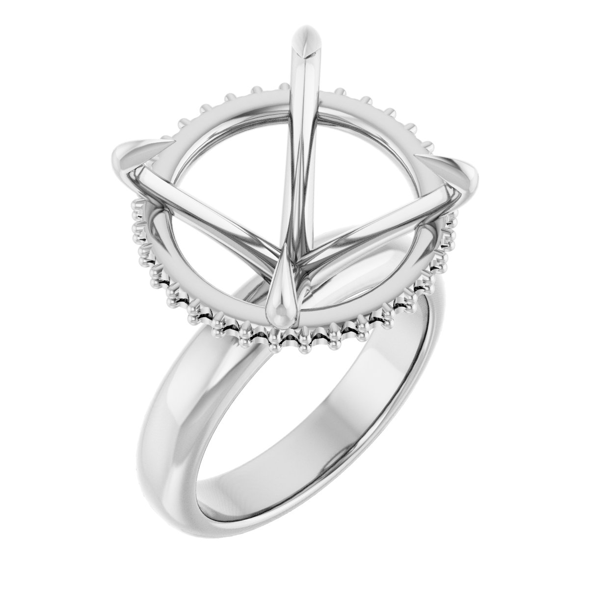 Claw-Prong Hidden Halo-Style Engagement Ring