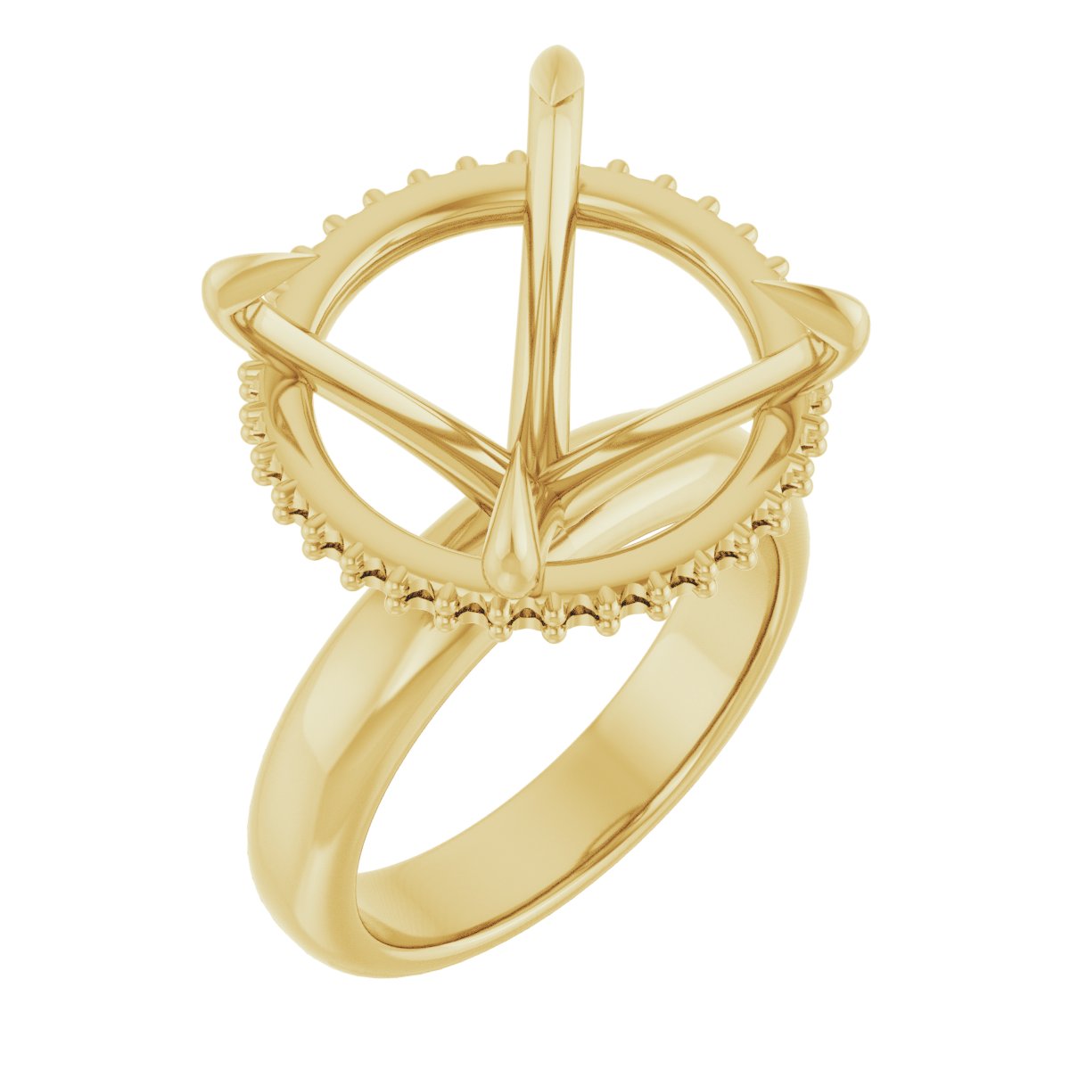 Claw-Prong Hidden Halo-Style Engagement Ring