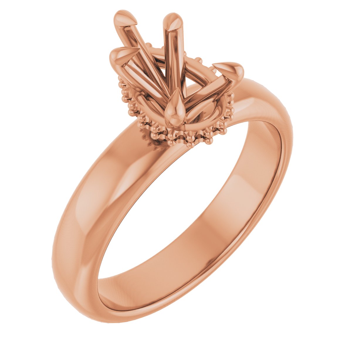 Claw-Prong Hidden Halo-Style Engagement Ring
