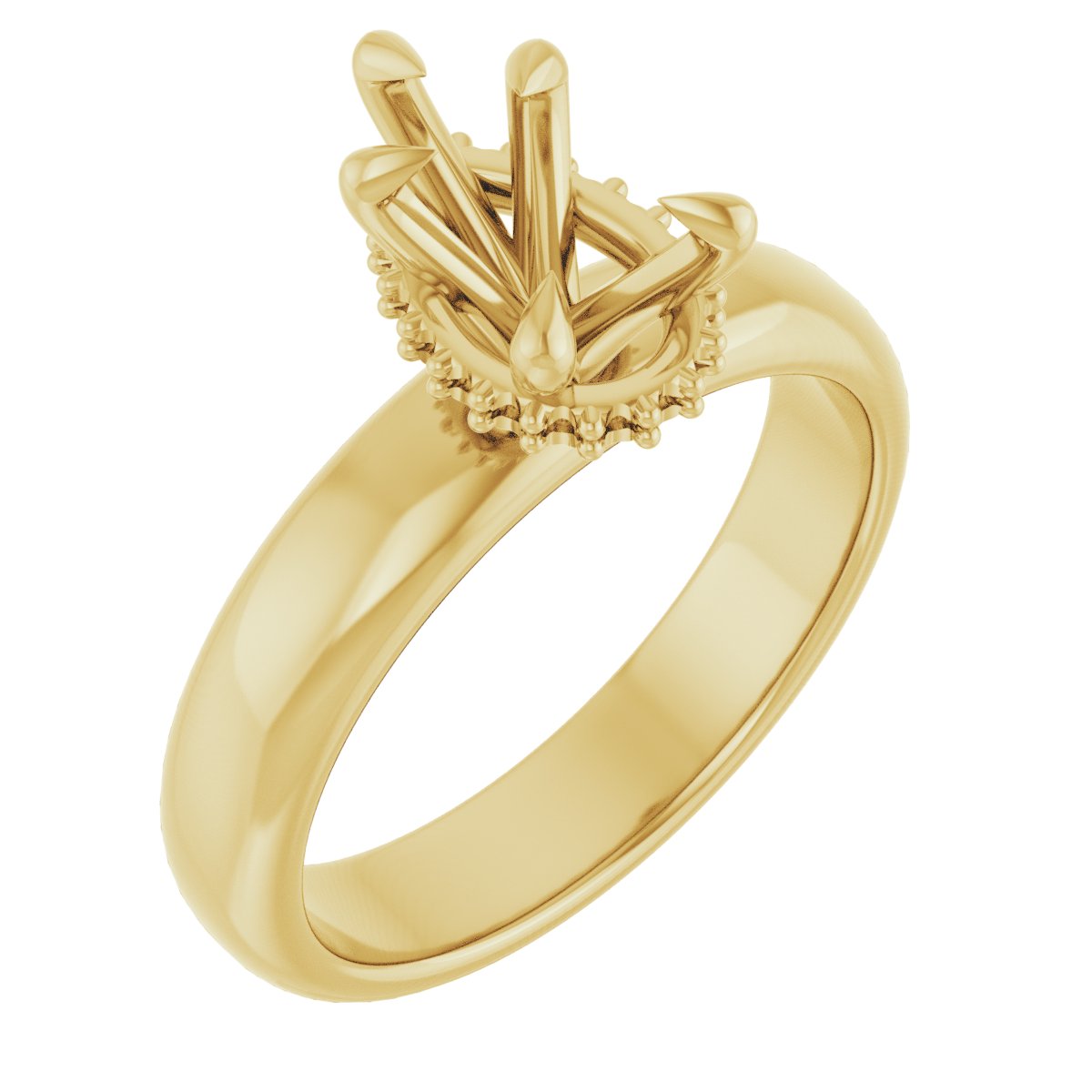 Claw-Prong Hidden Halo-Style Engagement Ring