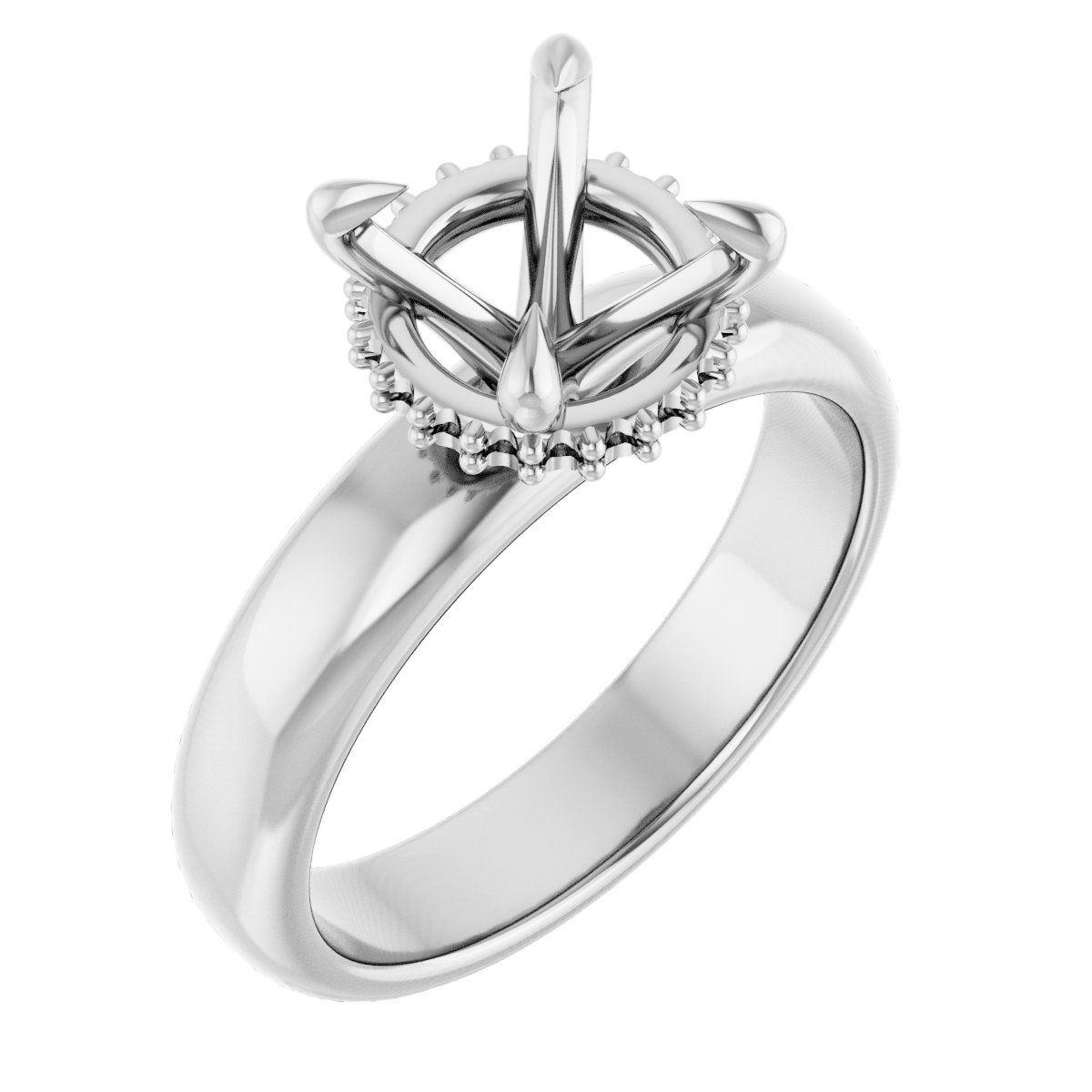Claw-Prong Hidden Halo-Style Engagement Ring