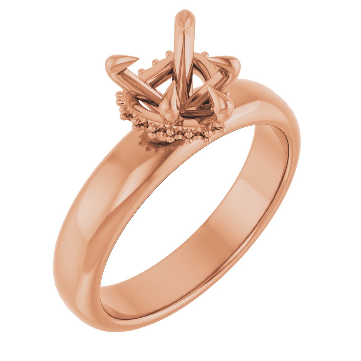 Claw-Prong Hidden Halo-Style Engagement Ring