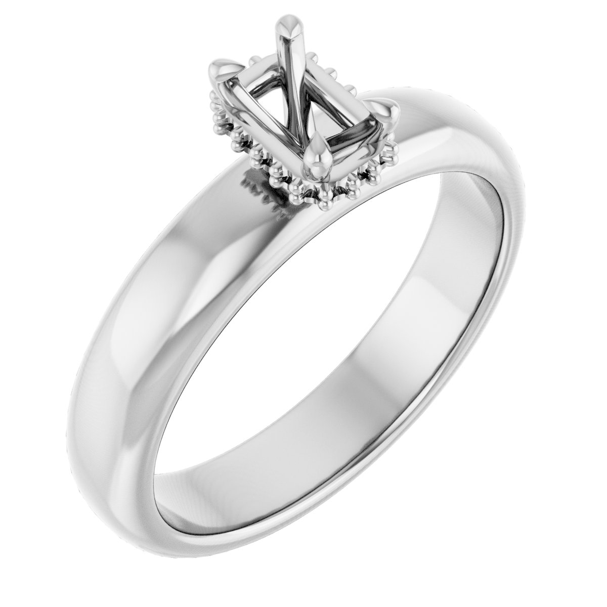 Claw-Prong Hidden Halo-Style Engagement Ring