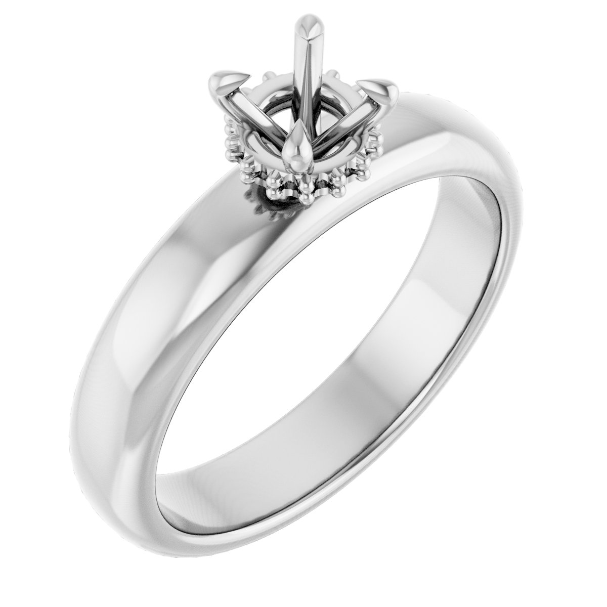 Claw-Prong Hidden Halo-Style Engagement Ring
