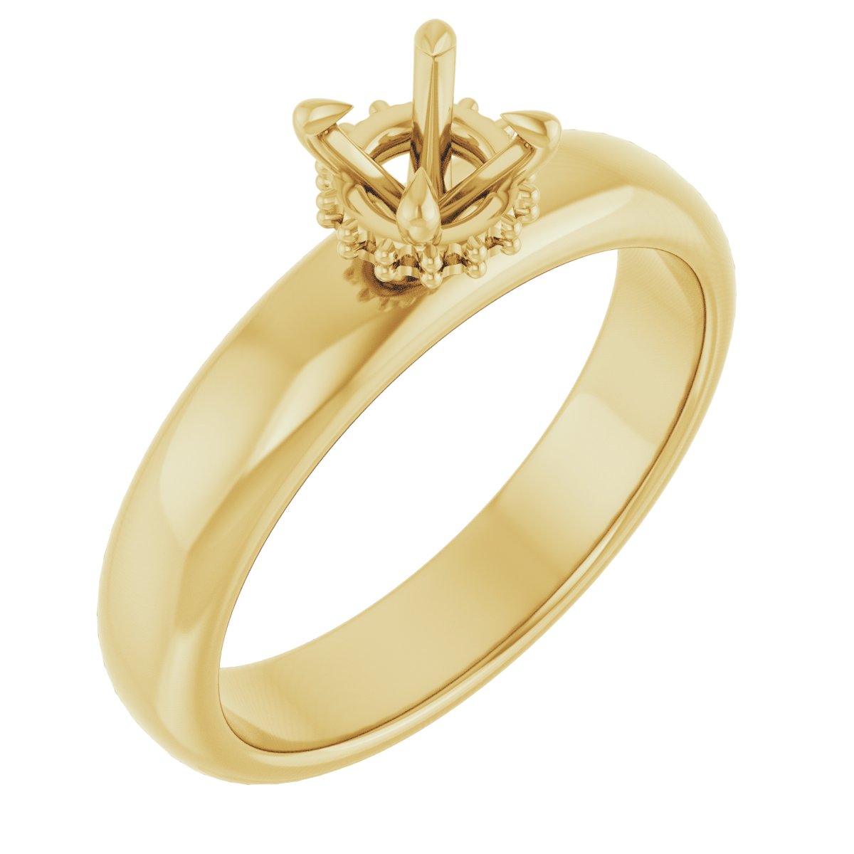 Claw-Prong Hidden Halo-Style Engagement Ring