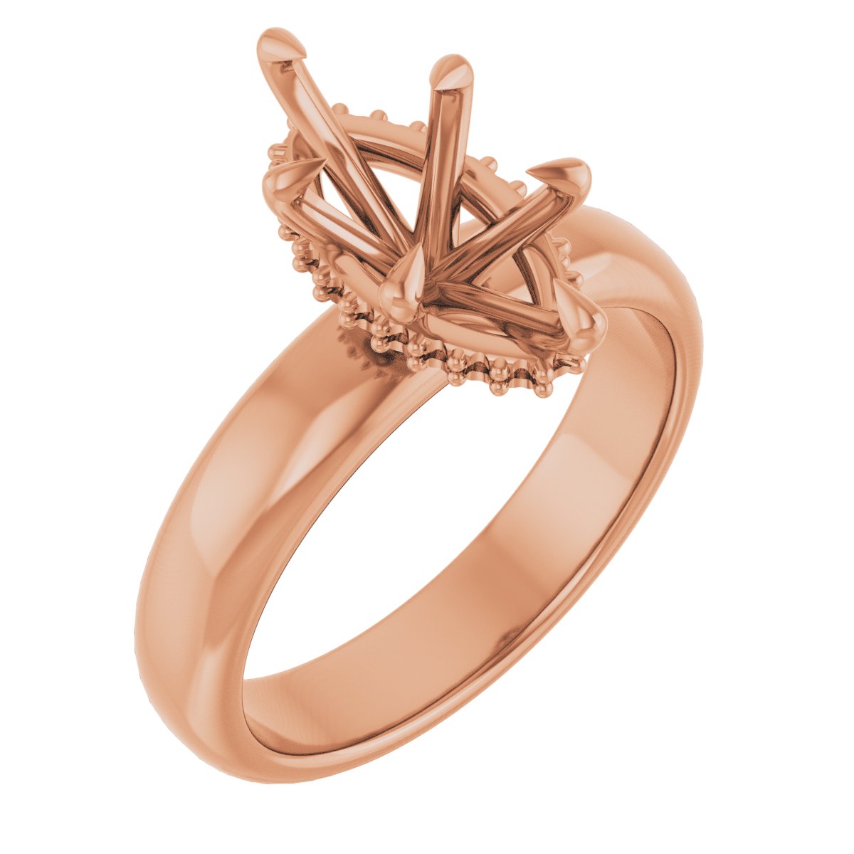 Claw-Prong Hidden Halo-Style Engagement Ring