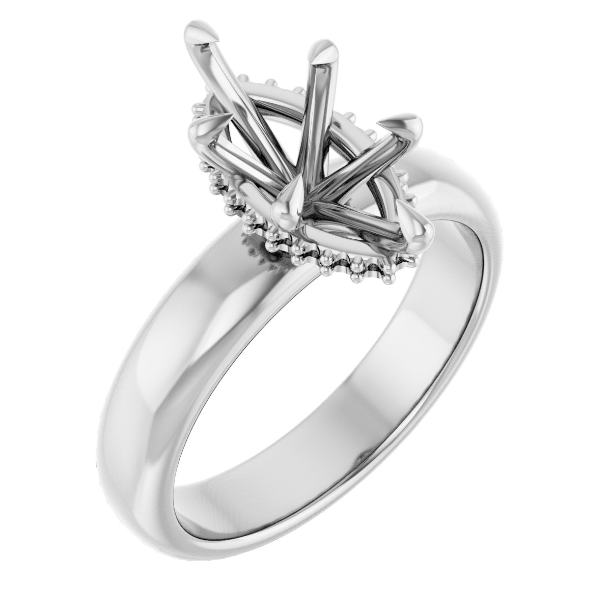 Claw-Prong Hidden Halo-Style Engagement Ring
