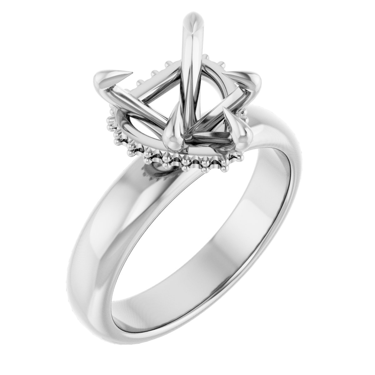 Claw-Prong Hidden Halo-Style Engagement Ring