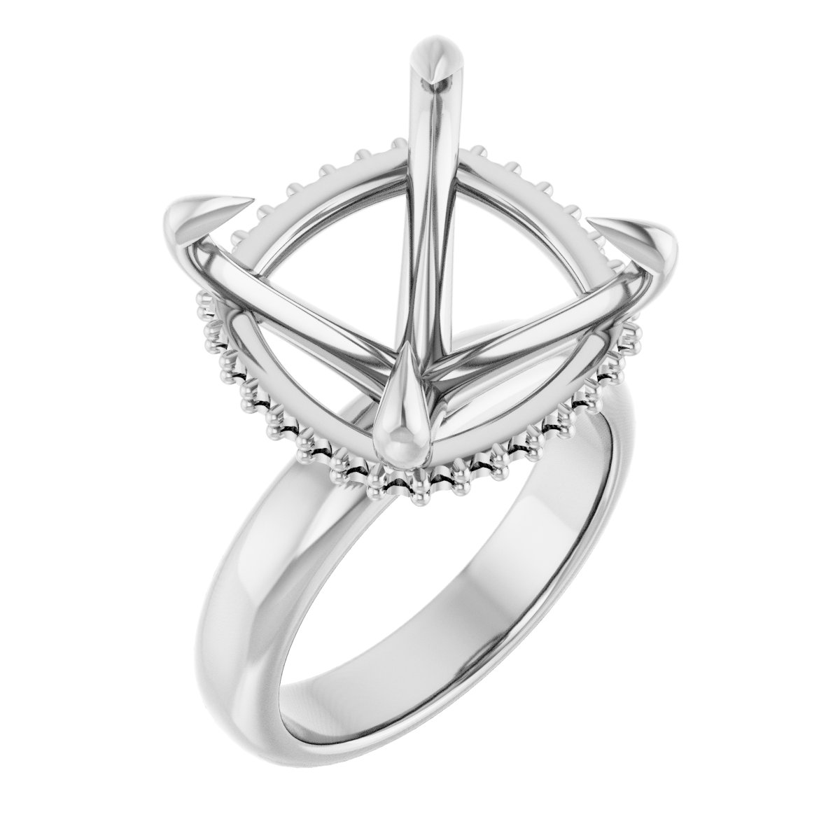Claw-Prong Hidden Halo-Style Engagement Ring