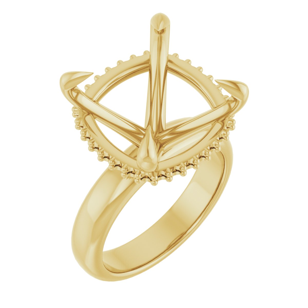 Claw-Prong Hidden Halo-Style Engagement Ring