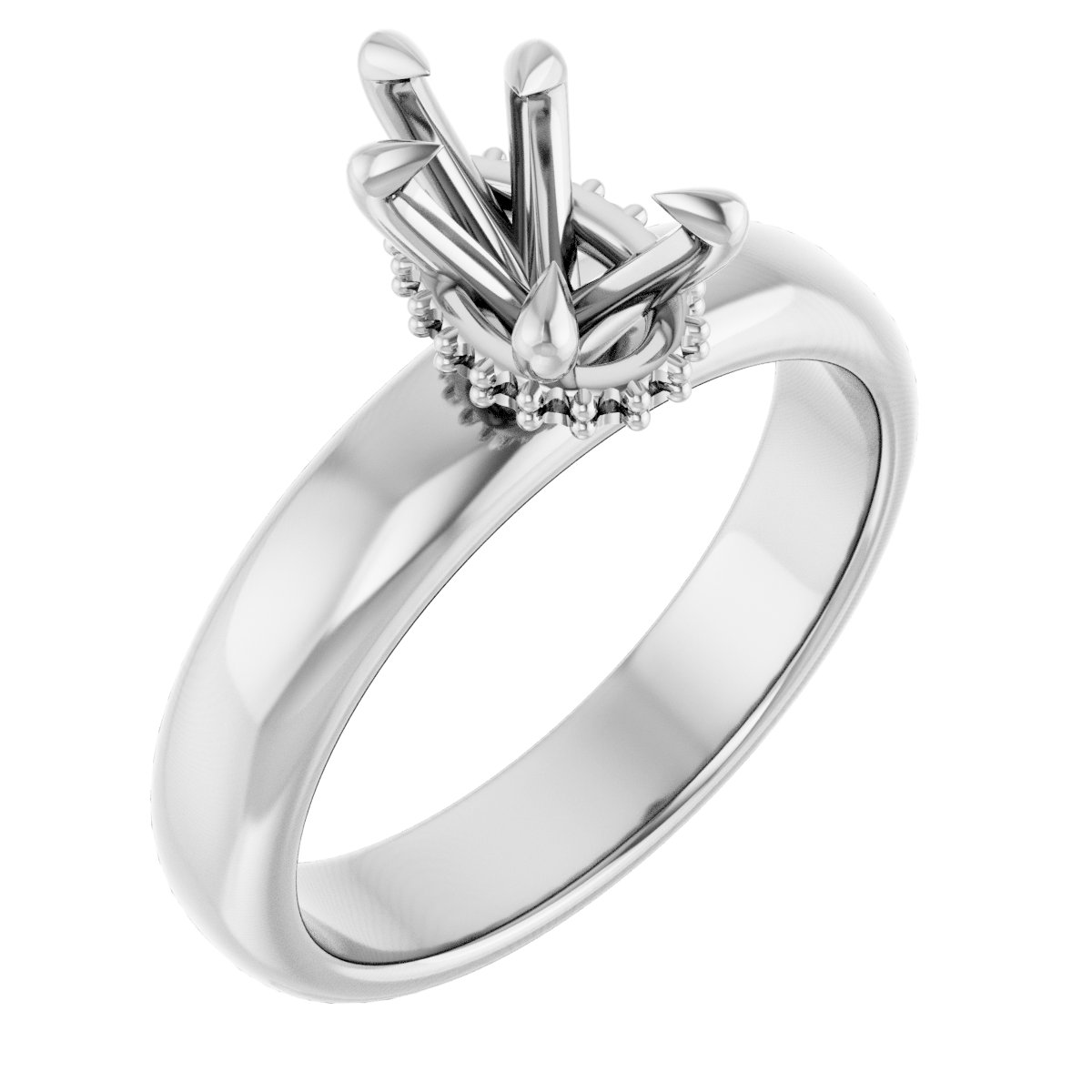 Claw-Prong Hidden Halo-Style Engagement Ring