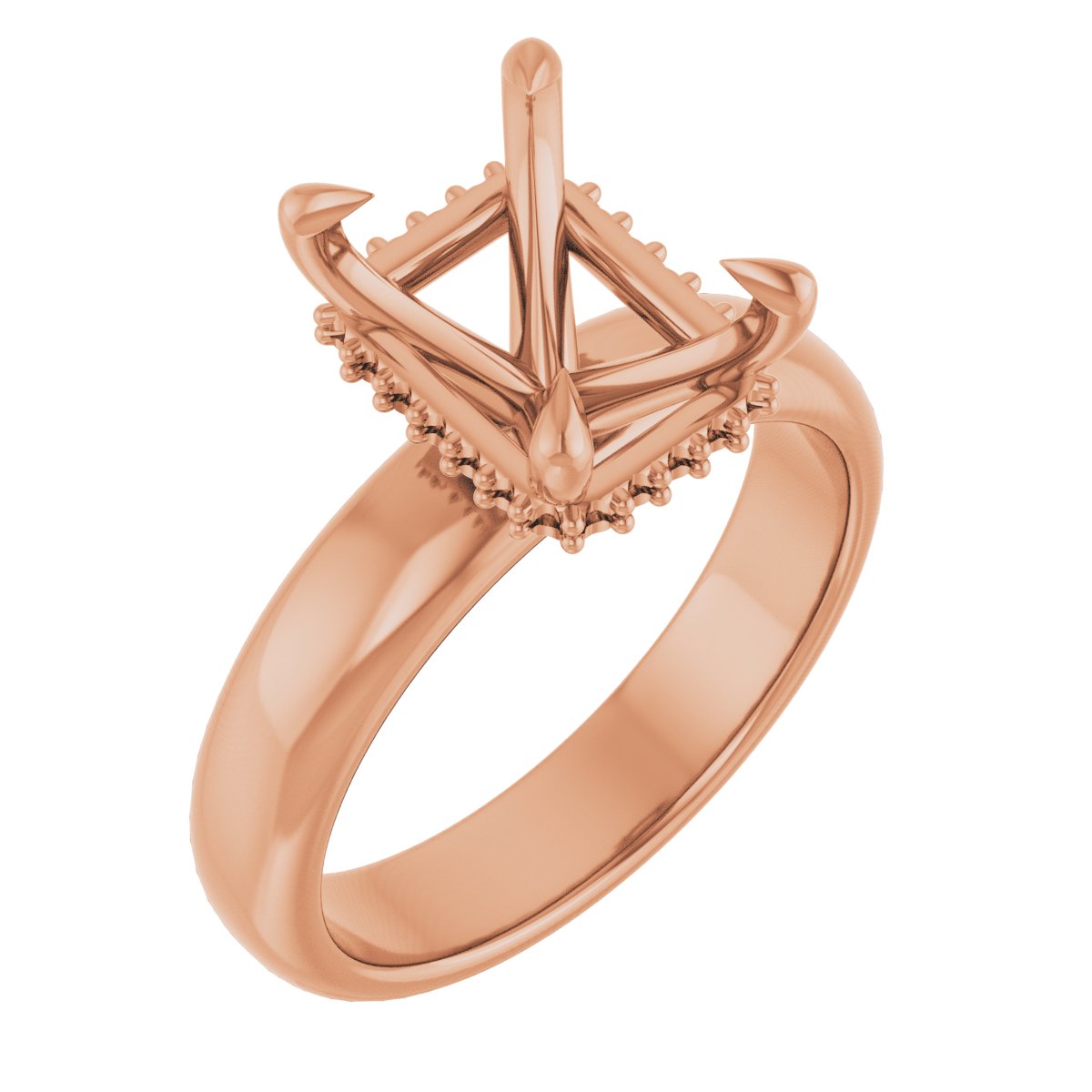 Claw-Prong Hidden Halo-Style Engagement Ring