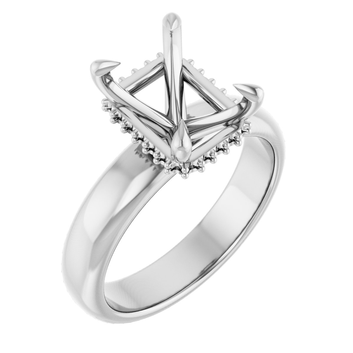Claw-Prong Hidden Halo-Style Engagement Ring