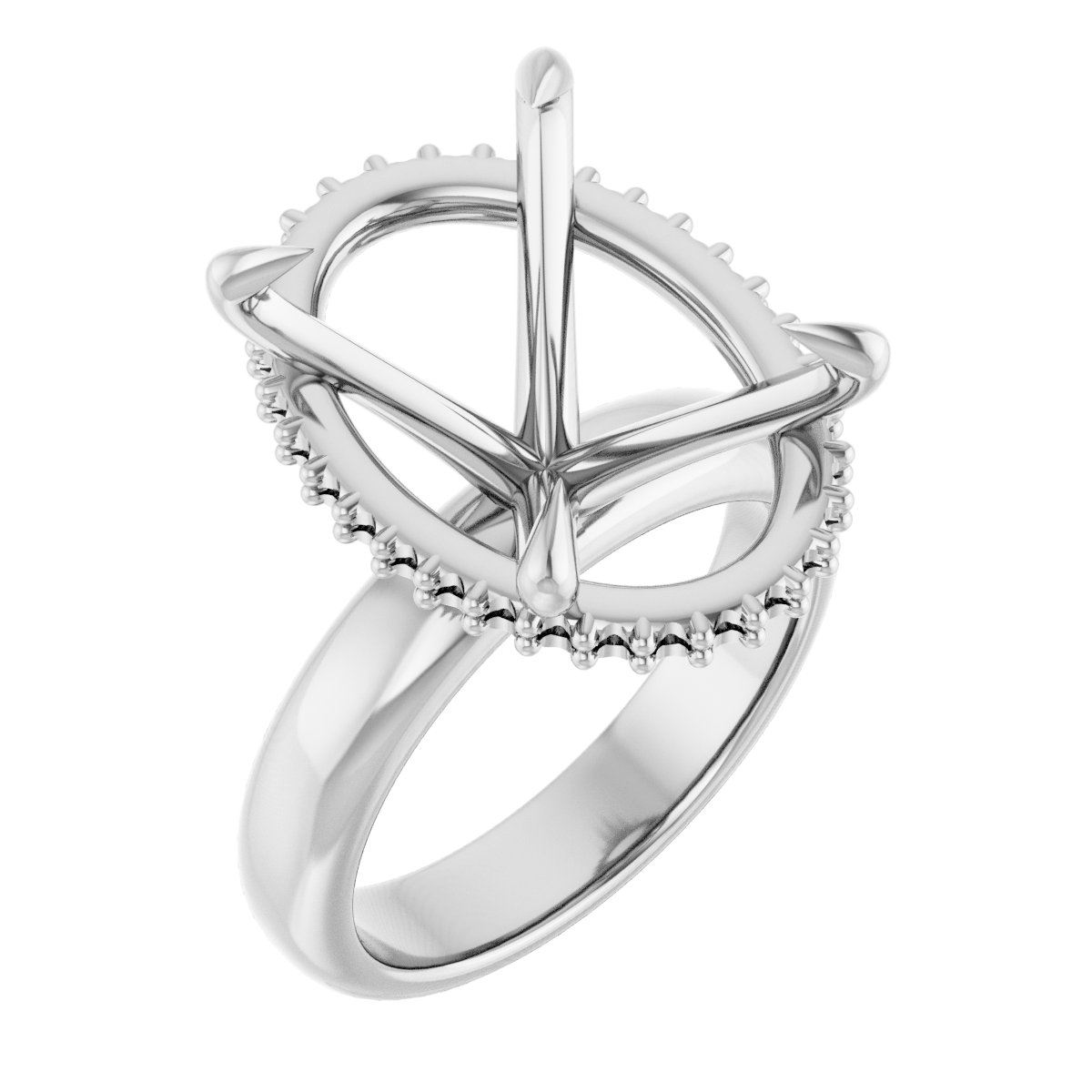 Claw-Prong Hidden Halo-Style Engagement Ring