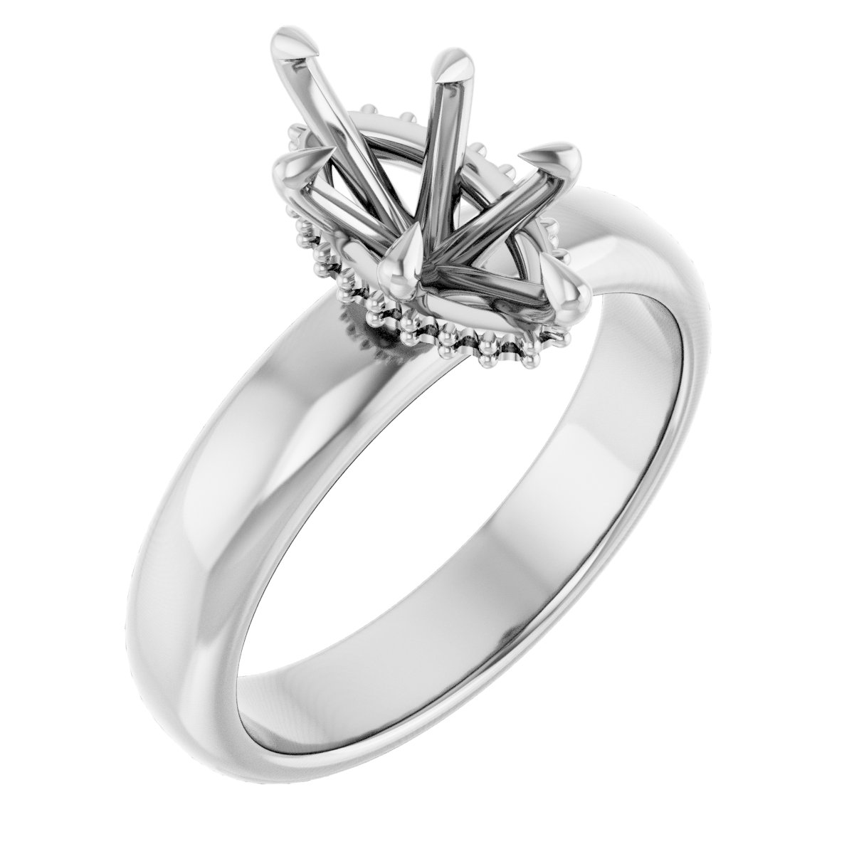 Claw-Prong Hidden Halo-Style Engagement Ring
