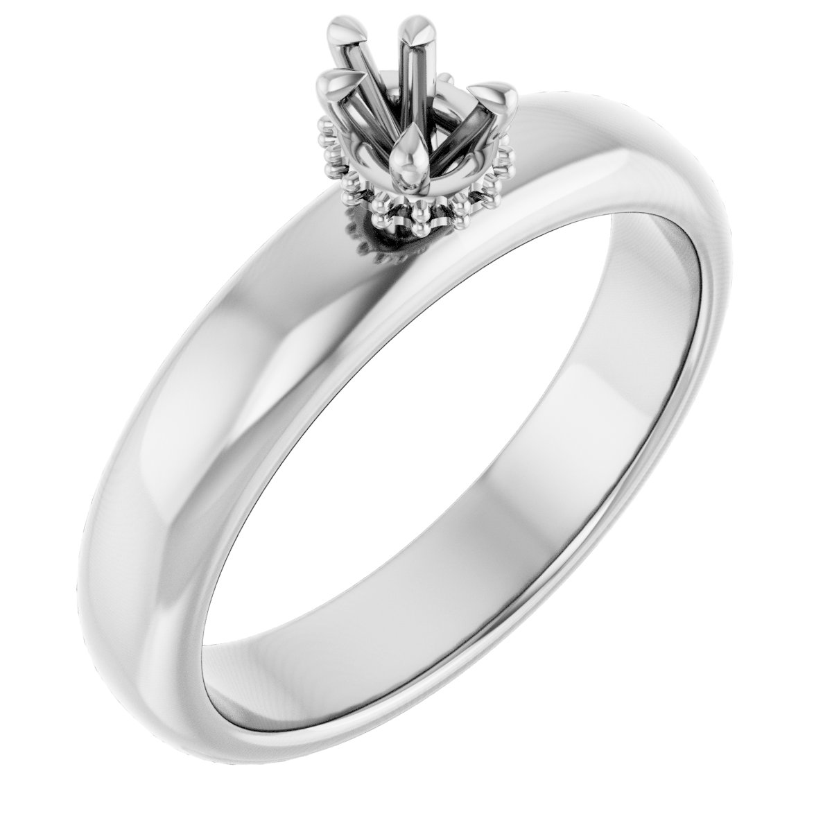 Claw-Prong Hidden Halo-Style Engagement Ring