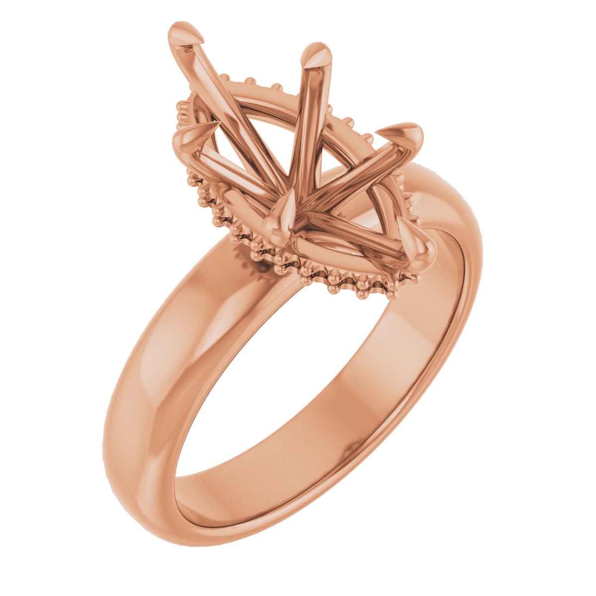 Claw-Prong Hidden Halo-Style Engagement Ring