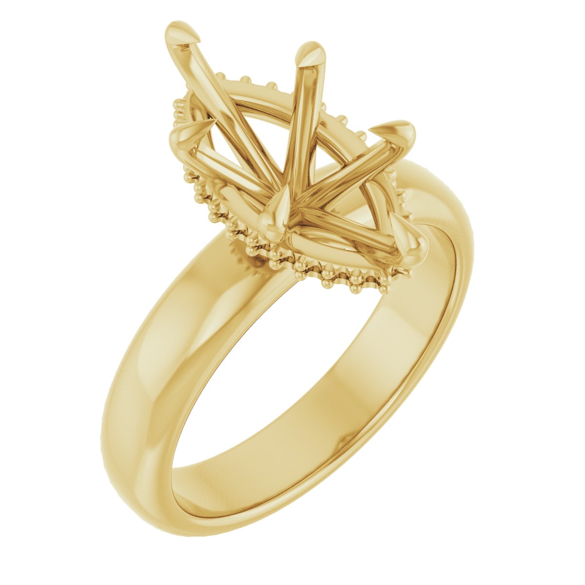 Claw-Prong Hidden Halo-Style Engagement Ring