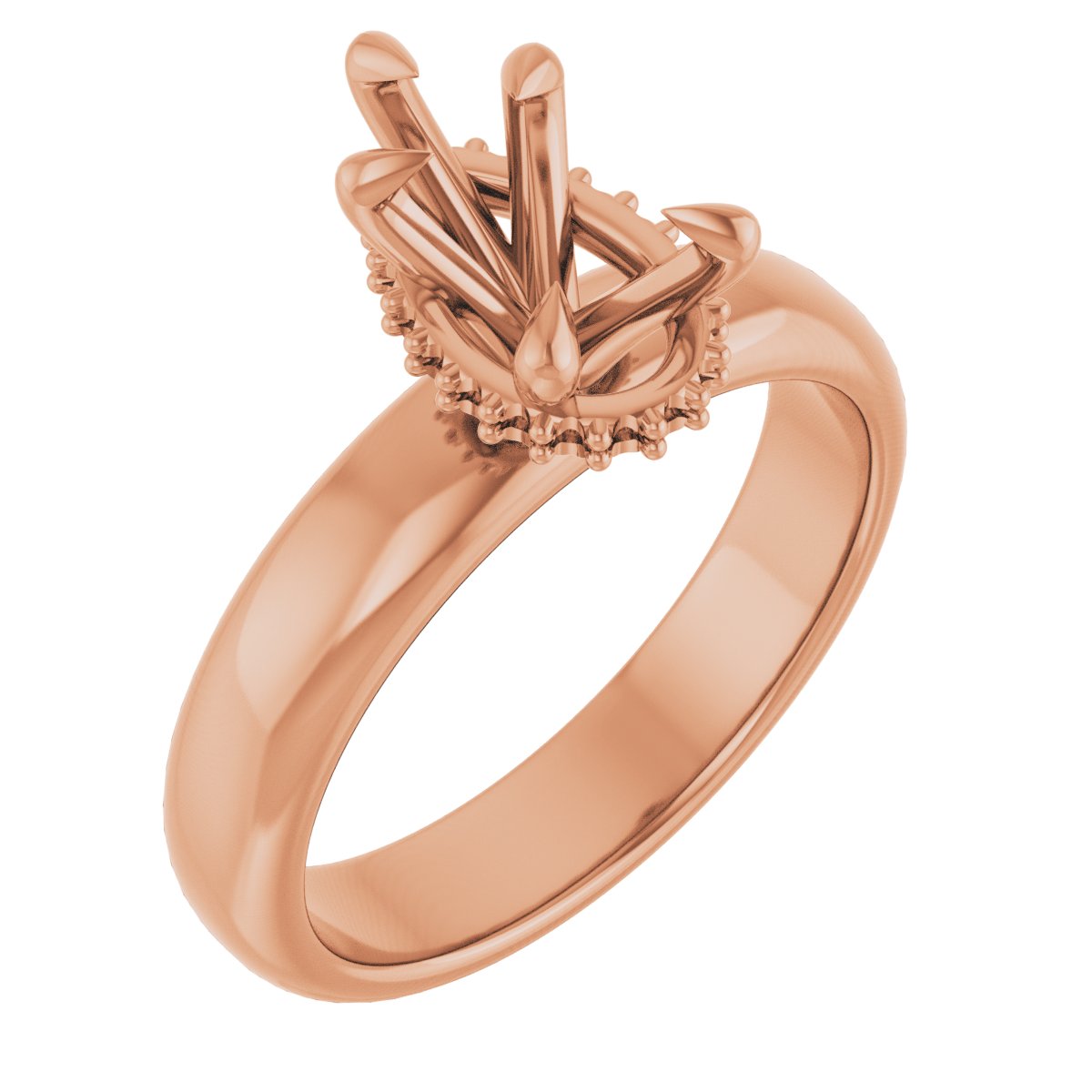 Claw-Prong Hidden Halo-Style Engagement Ring