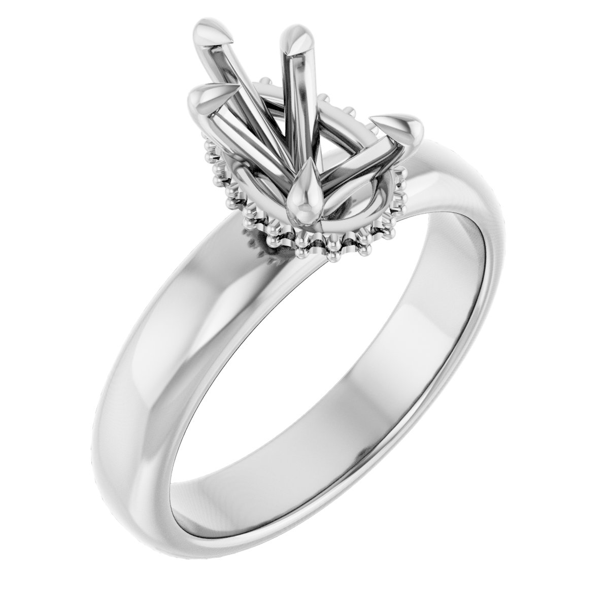Claw-Prong Hidden Halo-Style Engagement Ring