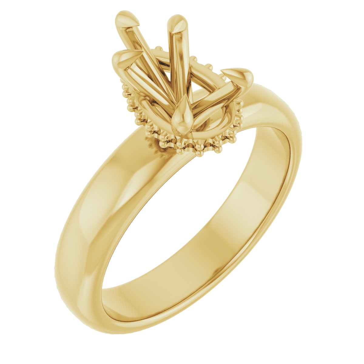 Claw-Prong Hidden Halo-Style Engagement Ring