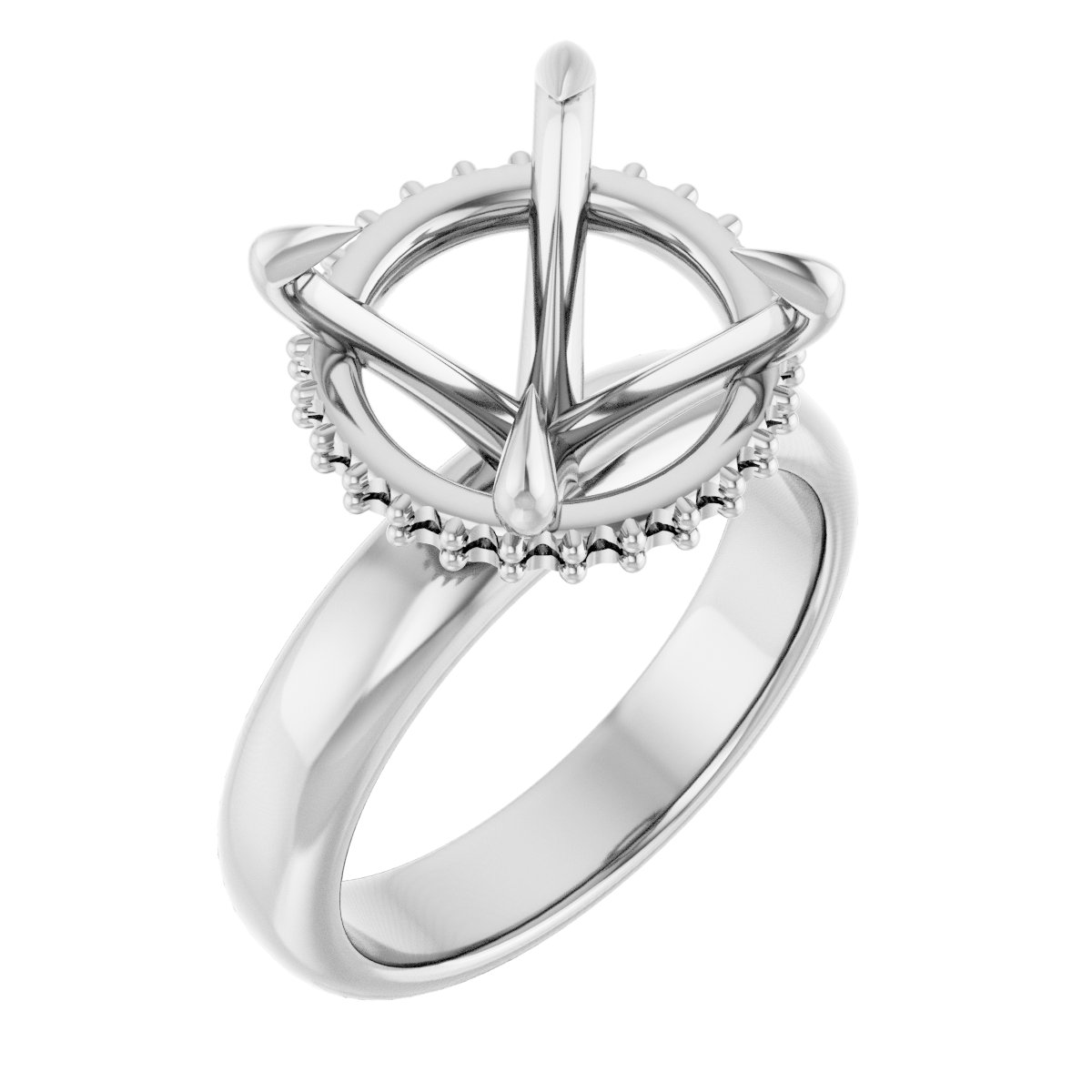 Claw-Prong Hidden Halo-Style Engagement Ring