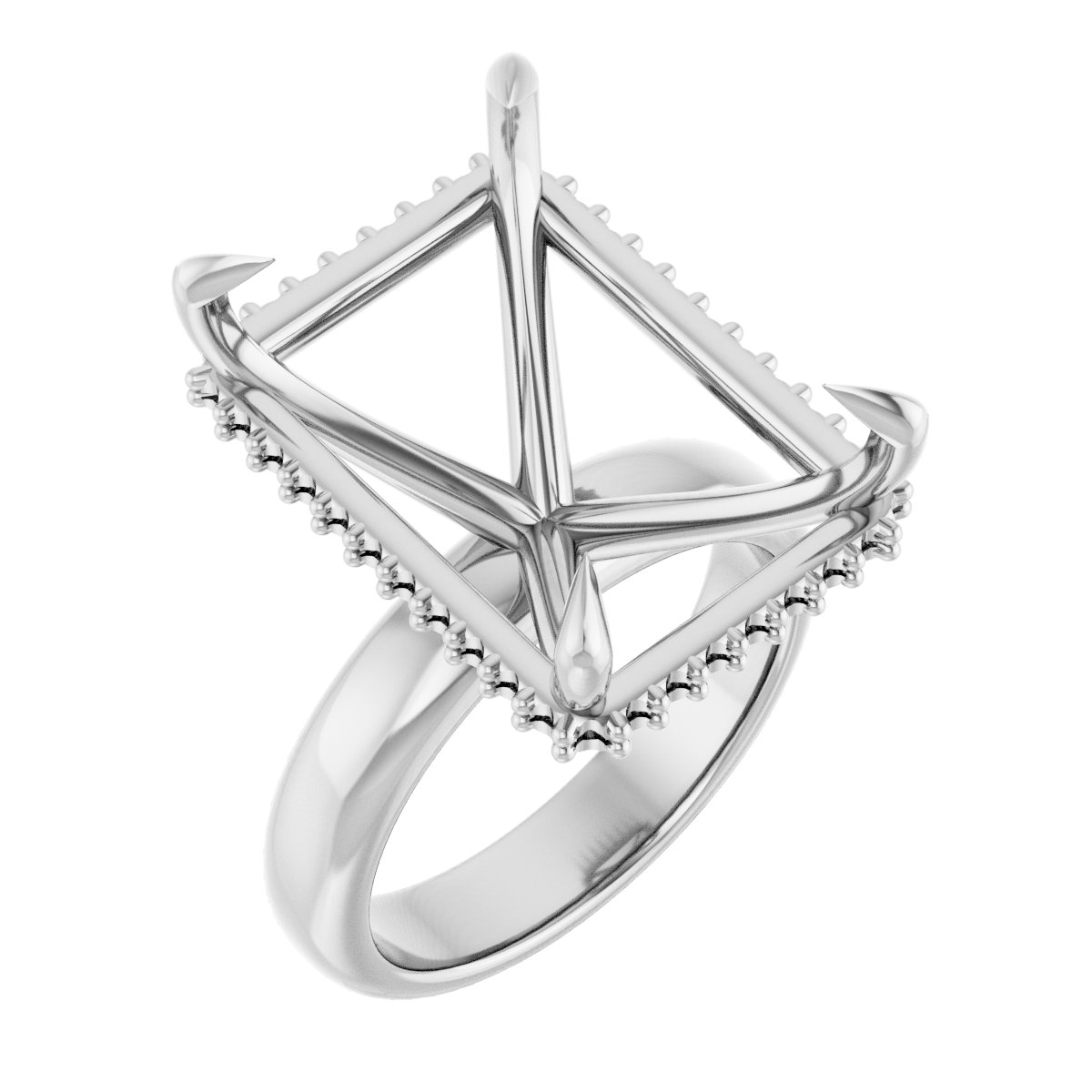 Claw-Prong Hidden Halo-Style Engagement Ring