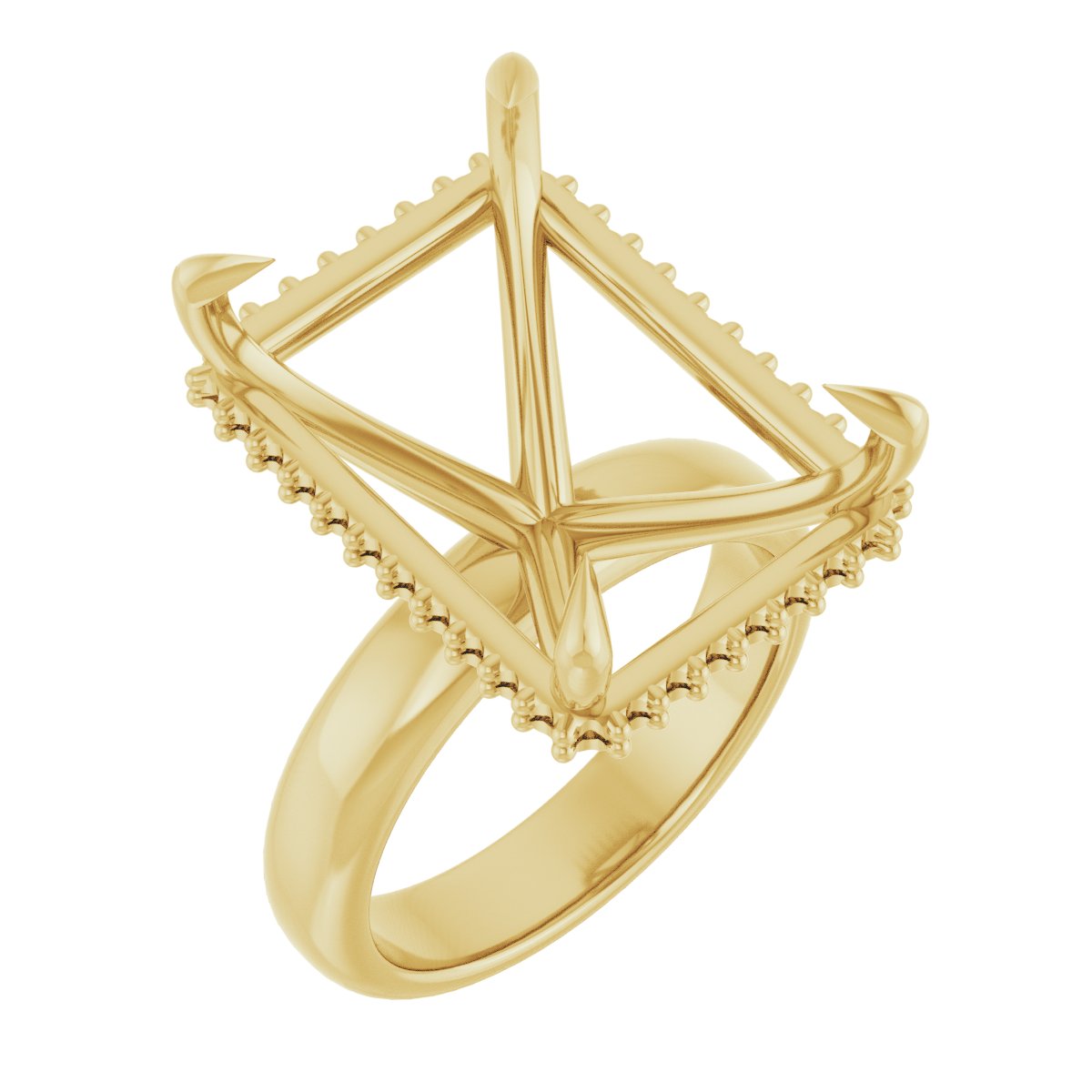 Claw-Prong Hidden Halo-Style Engagement Ring