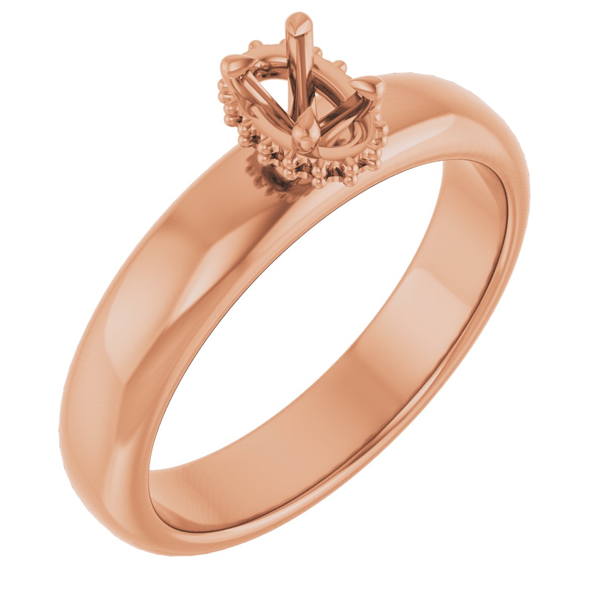 Claw-Prong Hidden Halo-Style Engagement Ring