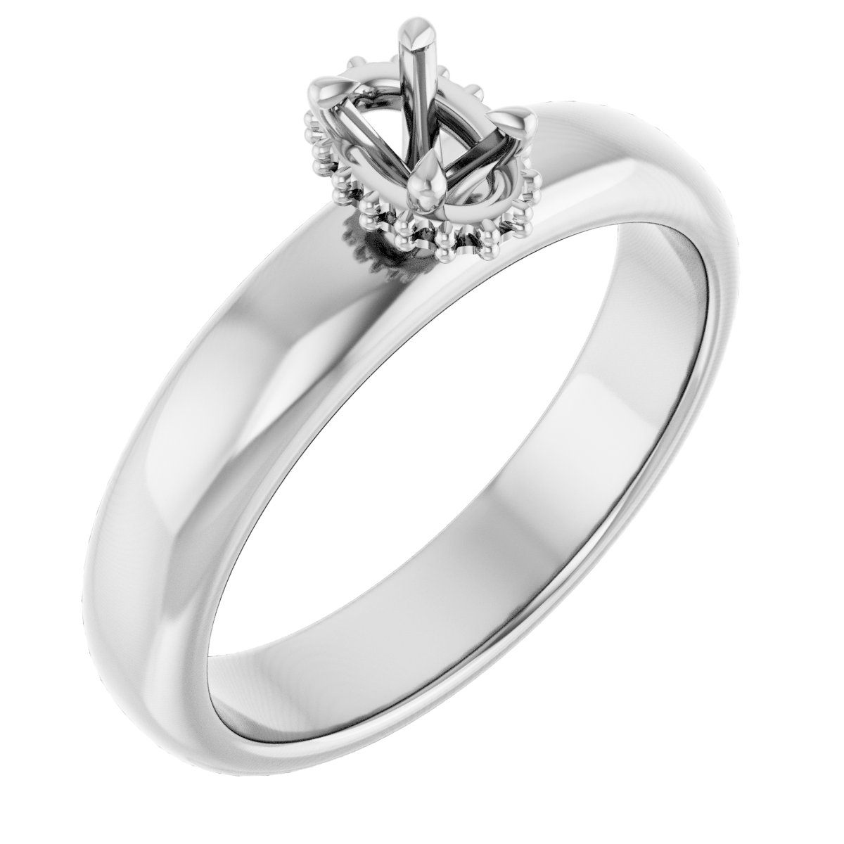 Claw-Prong Hidden Halo-Style Engagement Ring