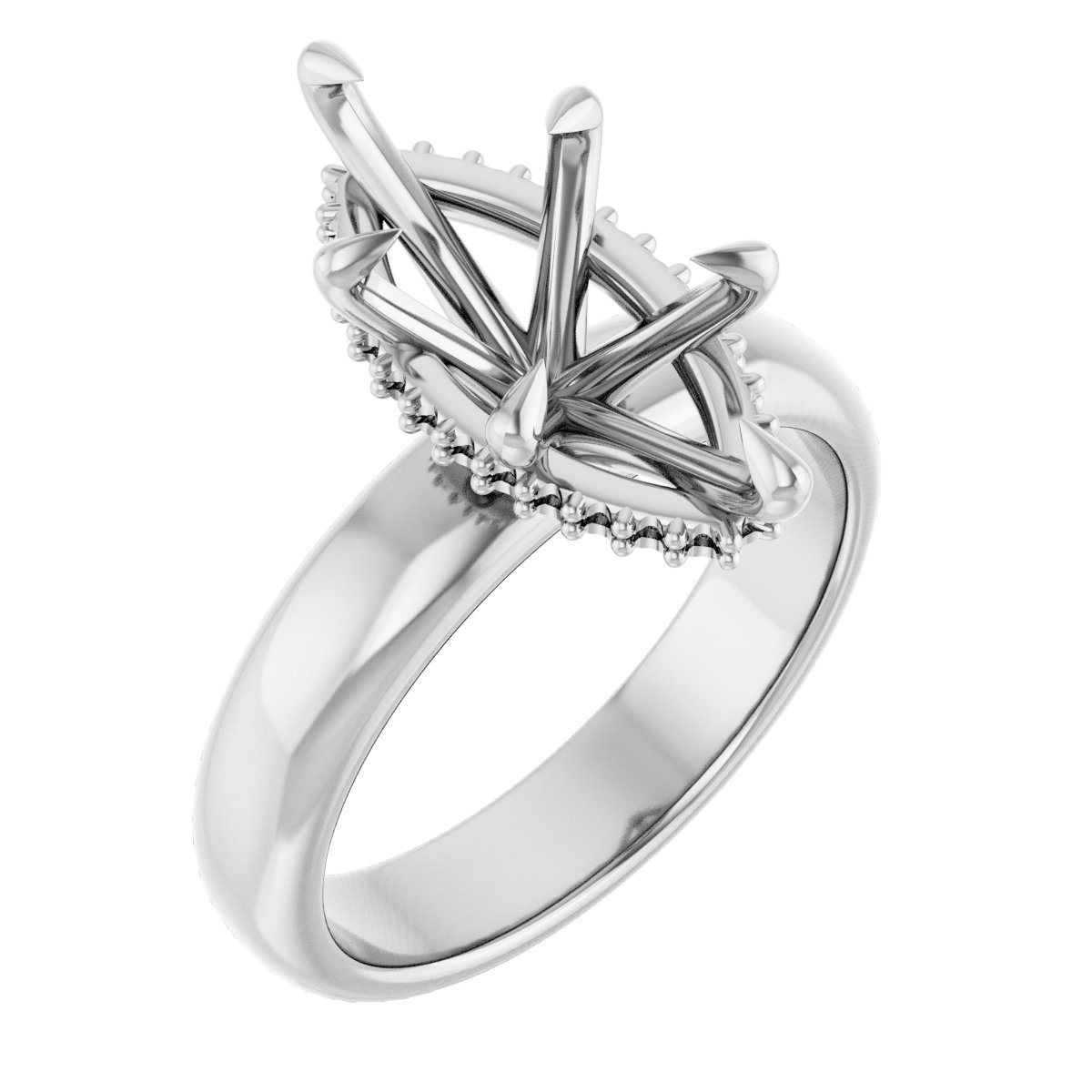 Claw-Prong Hidden Halo-Style Engagement Ring