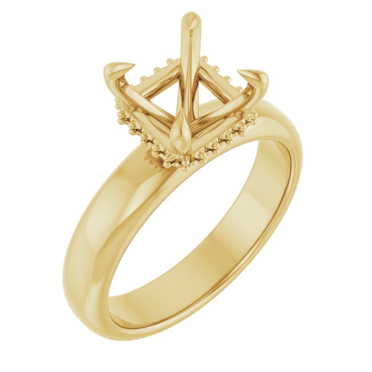 Claw-Prong Hidden Halo-Style Engagement Ring