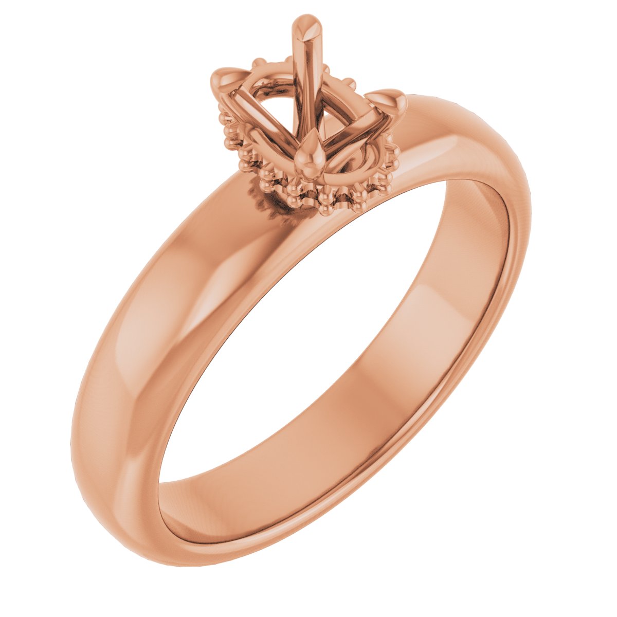 Claw-Prong Hidden Halo-Style Engagement Ring