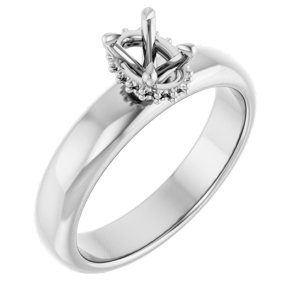Claw-Prong Hidden Halo-Style Engagement Ring