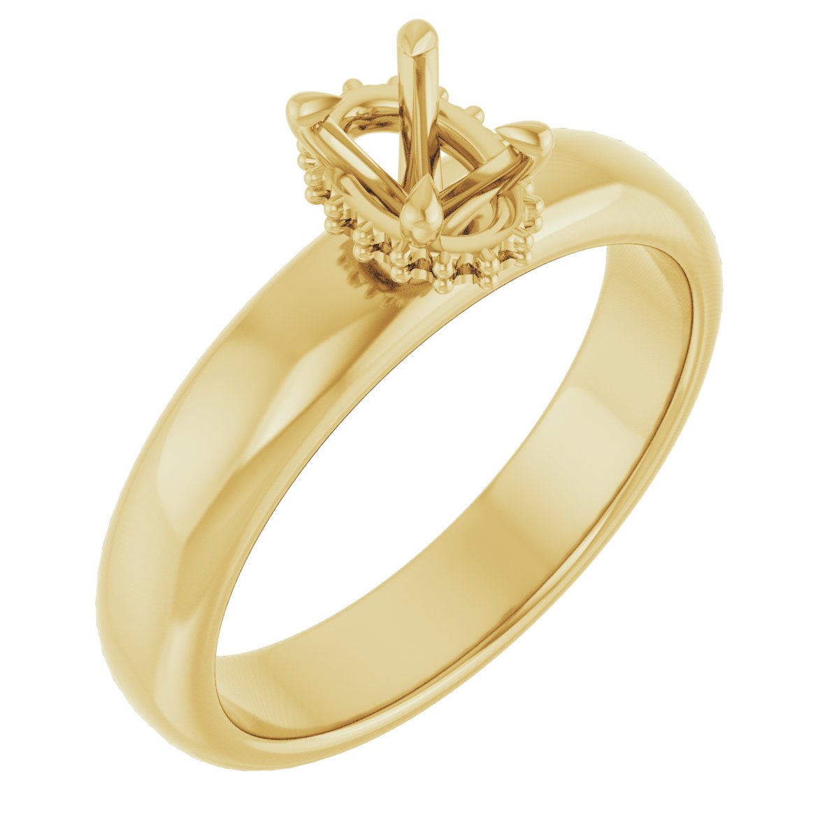 Claw-Prong Hidden Halo-Style Engagement Ring