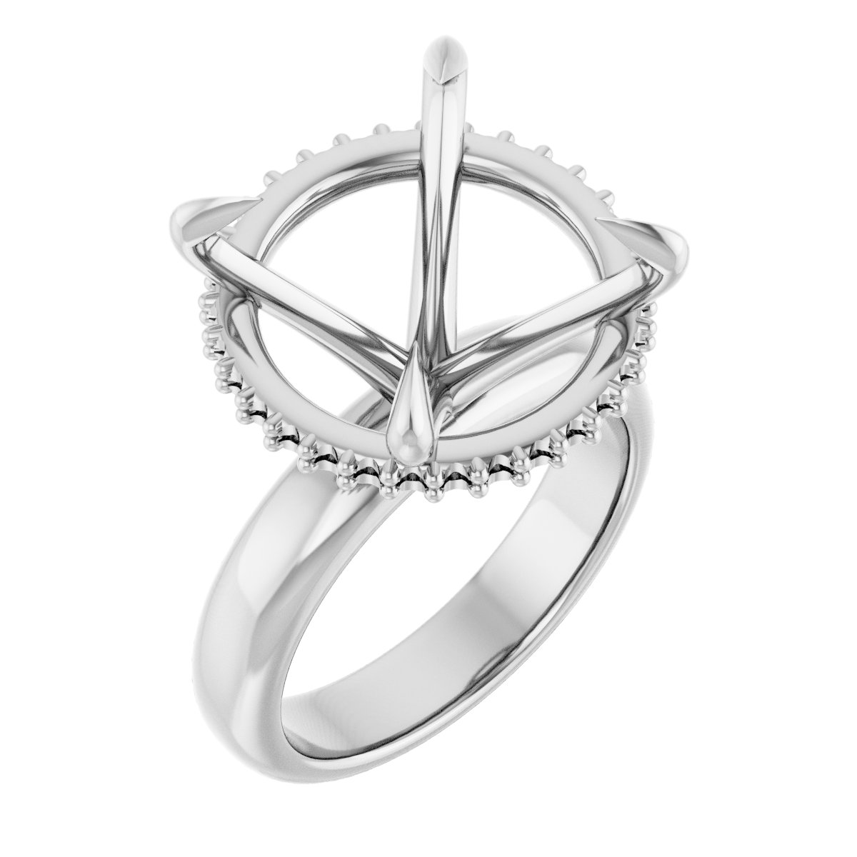 Claw-Prong Hidden Halo-Style Engagement Ring