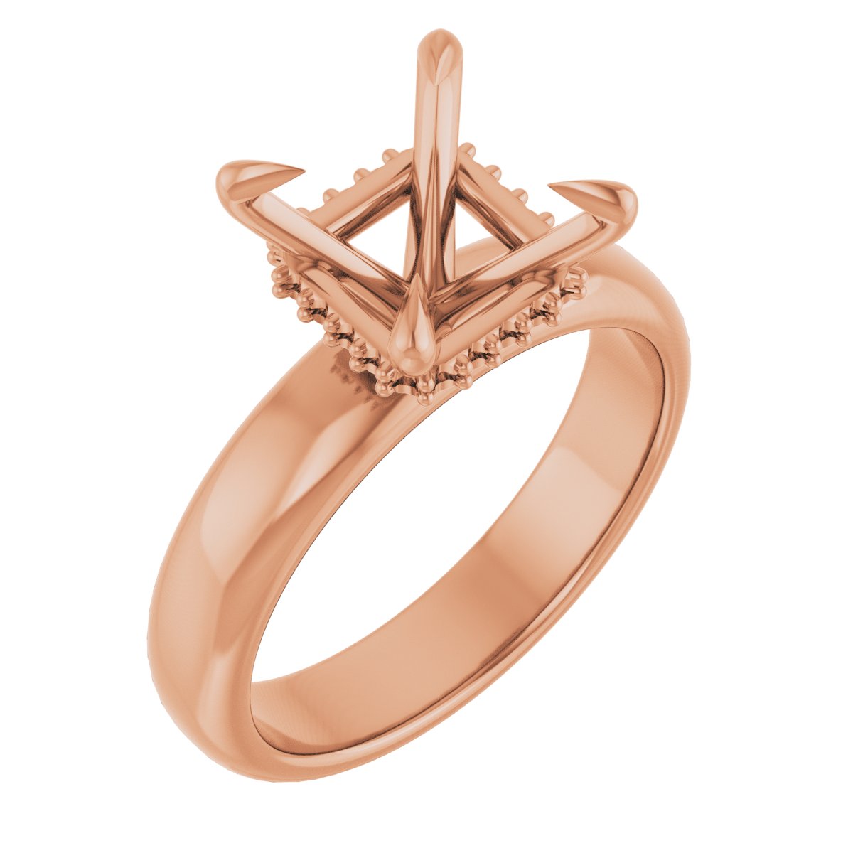 Claw-Prong Hidden Halo-Style Engagement Ring