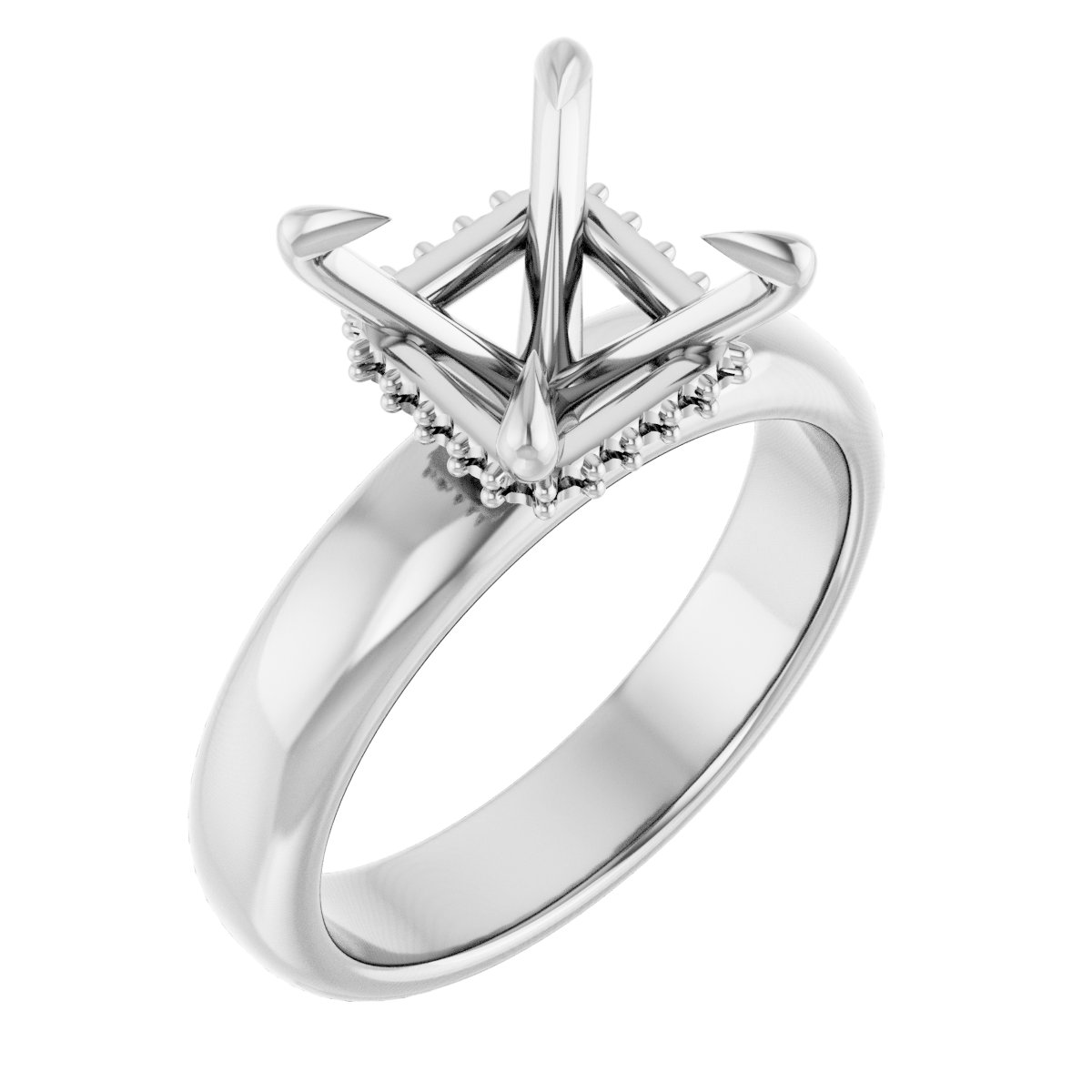 Claw-Prong Hidden Halo-Style Engagement Ring