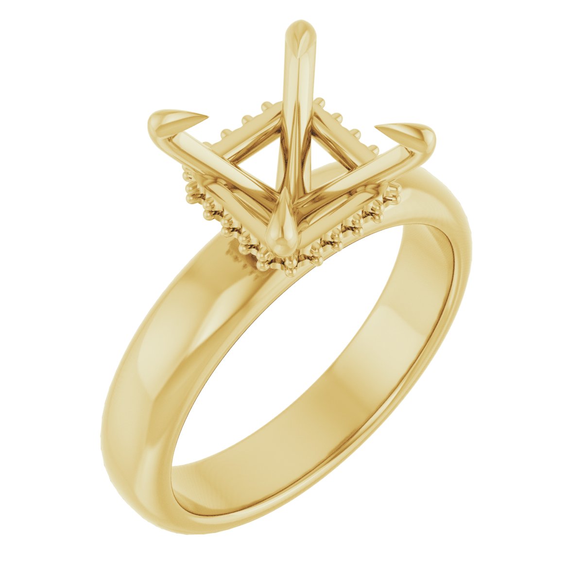Claw-Prong Hidden Halo-Style Engagement Ring