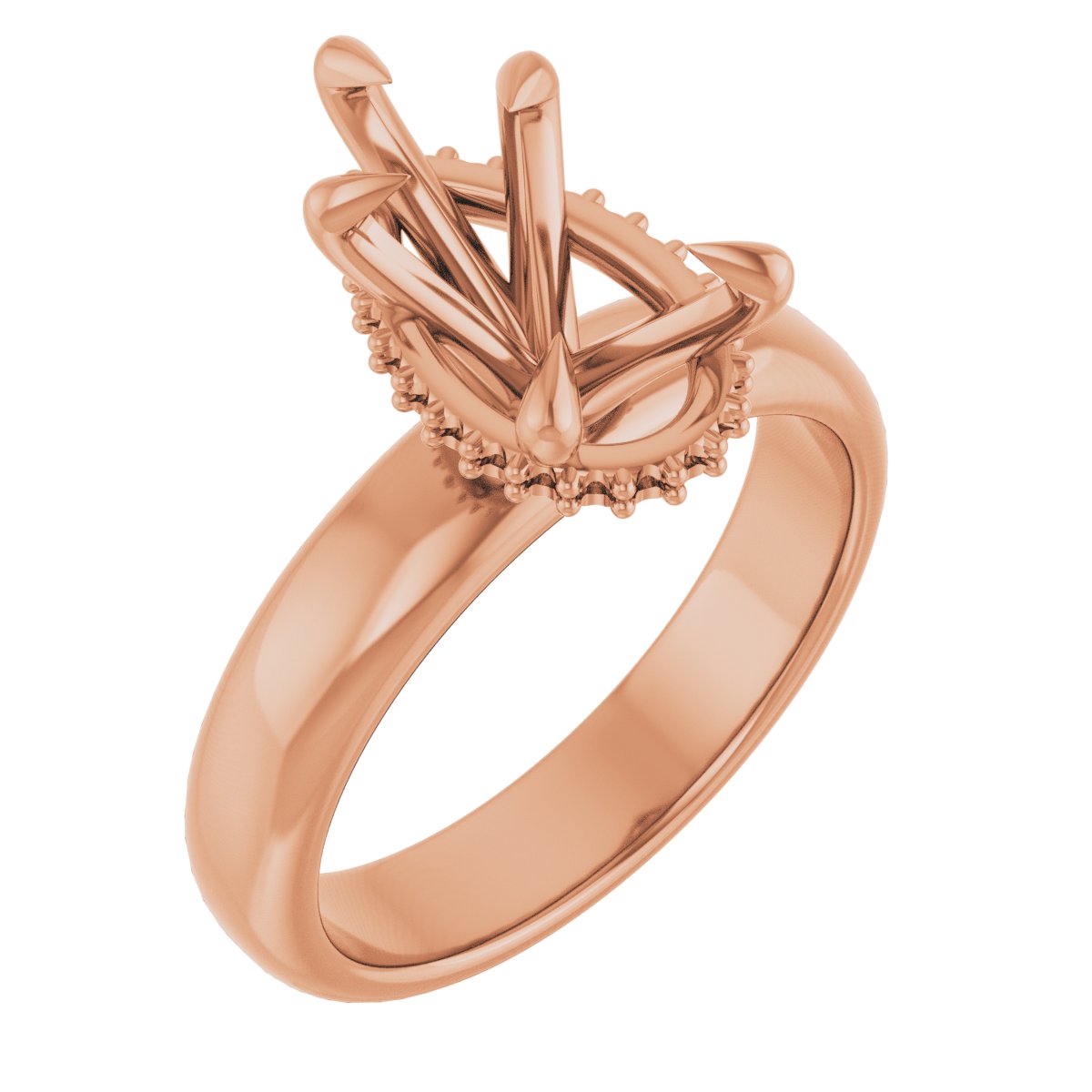 Claw-Prong Hidden Halo-Style Engagement Ring