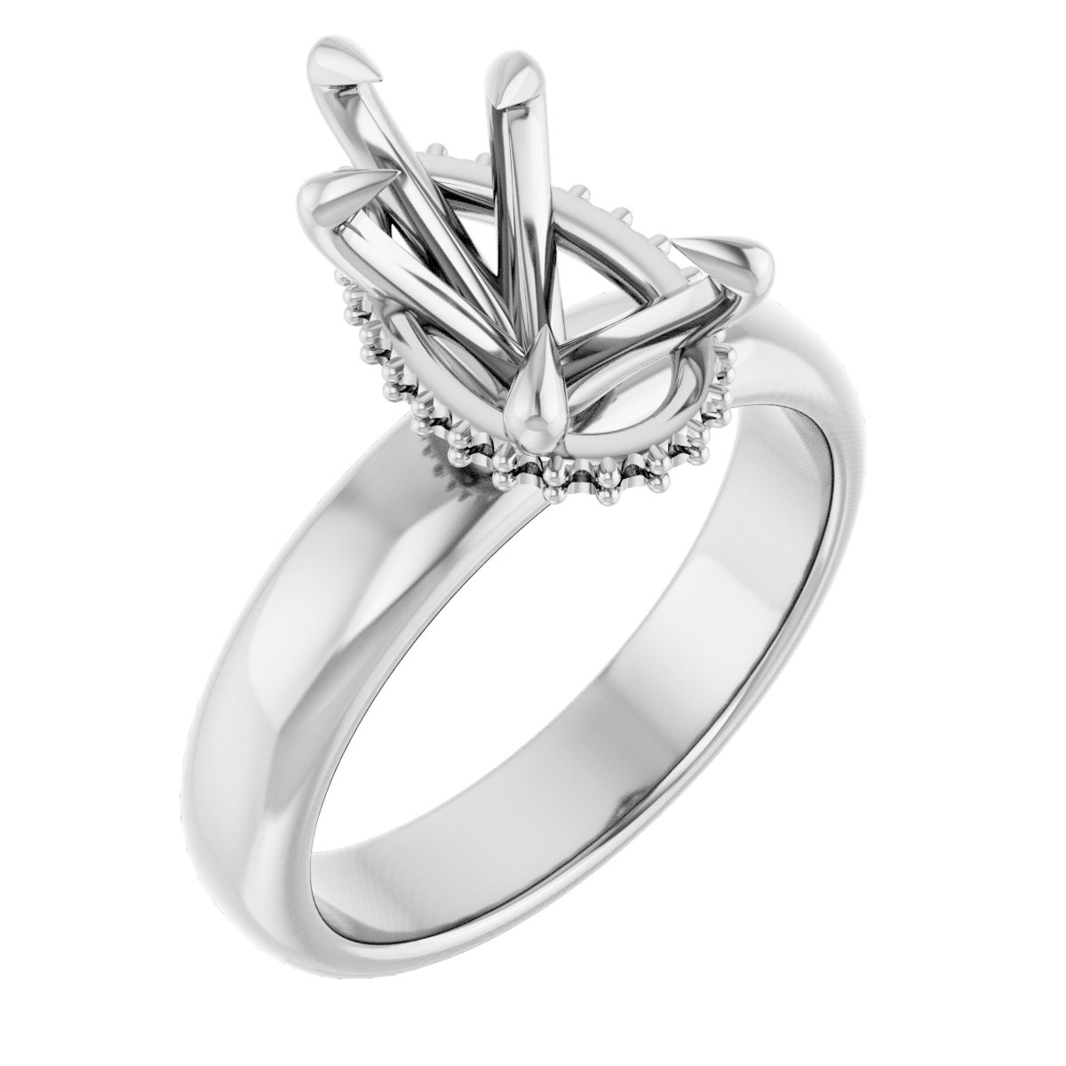 Claw-Prong Hidden Halo-Style Engagement Ring