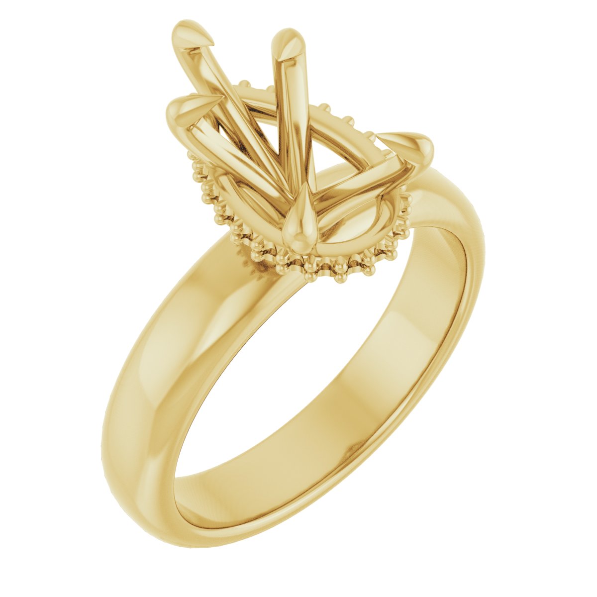 Claw-Prong Hidden Halo-Style Engagement Ring