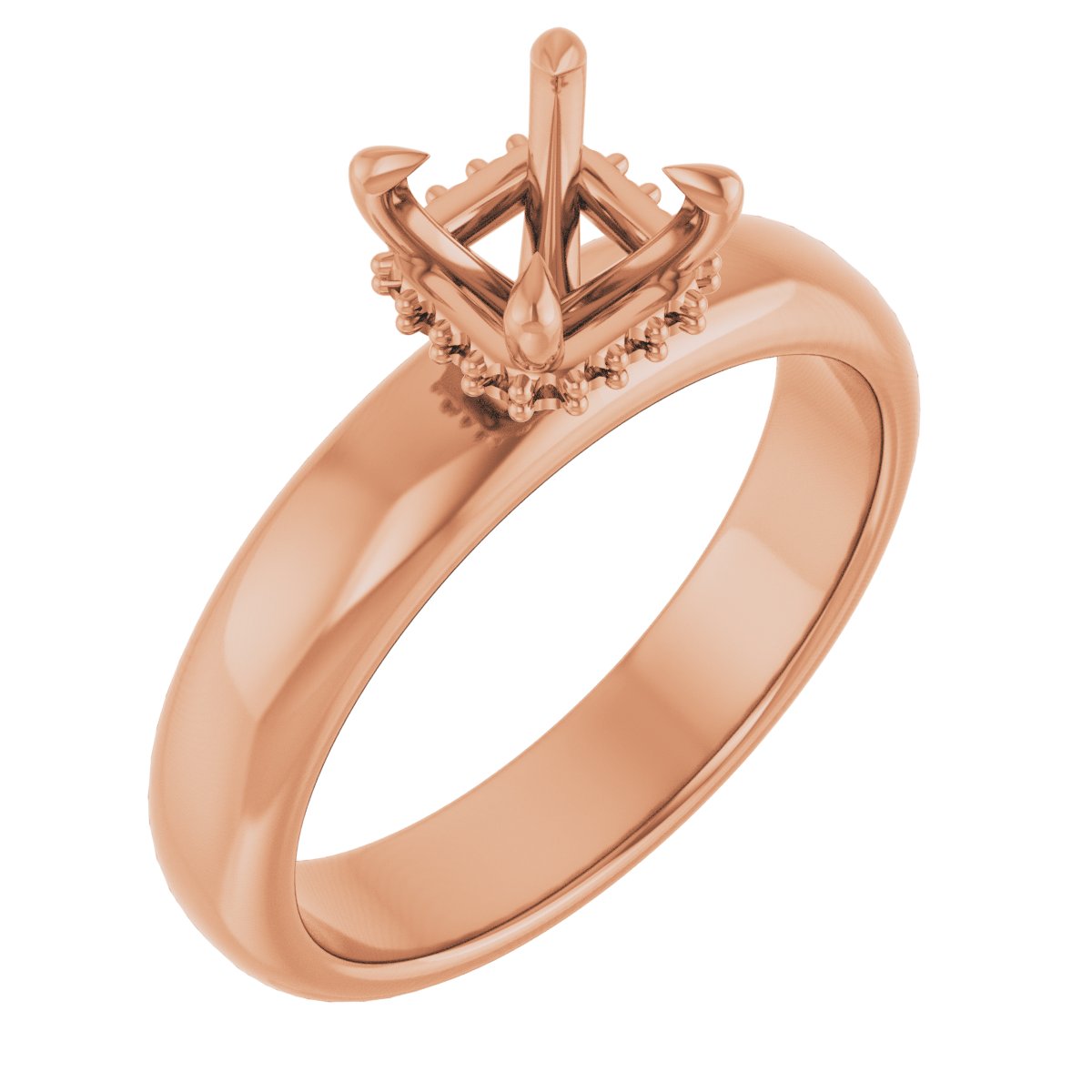 Claw-Prong Hidden Halo-Style Engagement Ring