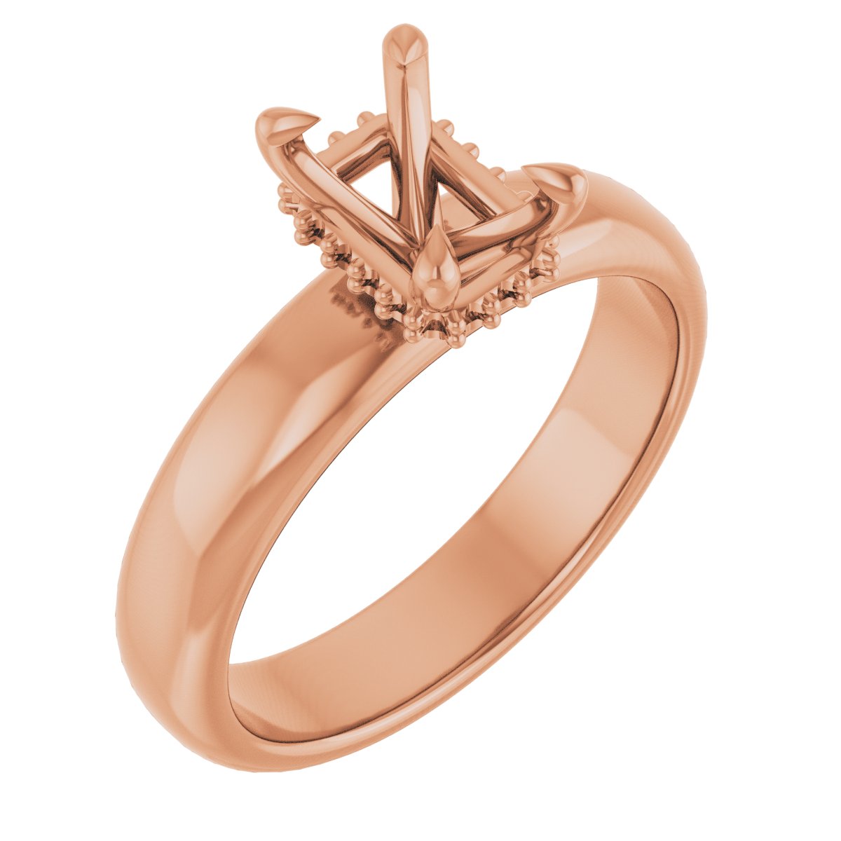 Claw-Prong Hidden Halo-Style Engagement Ring