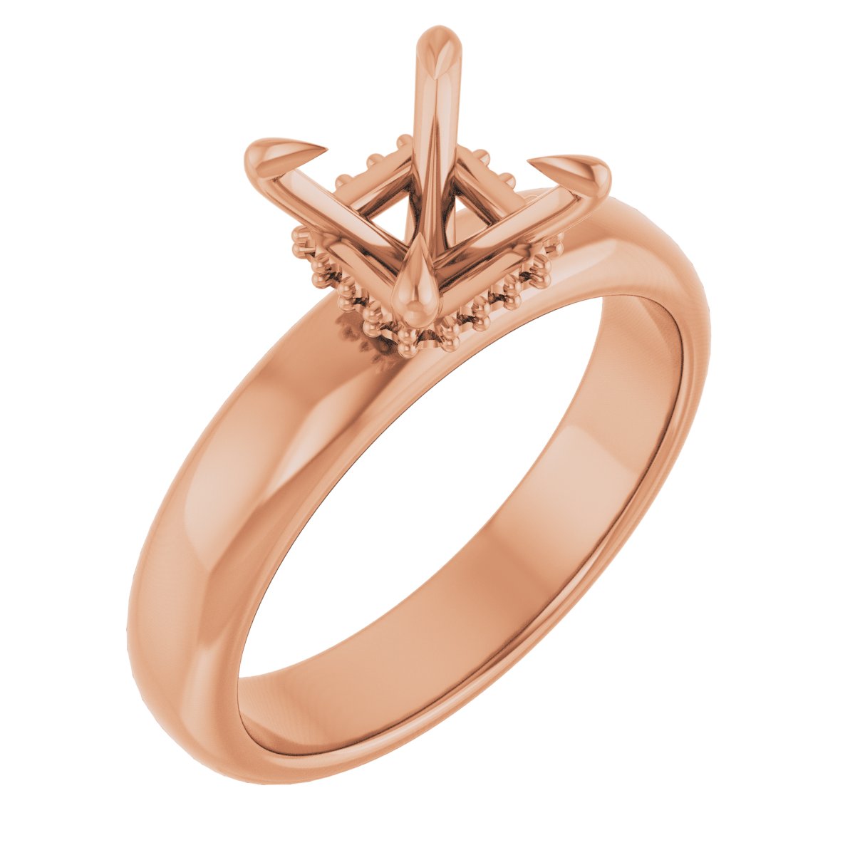 Claw-Prong Hidden Halo-Style Engagement Ring