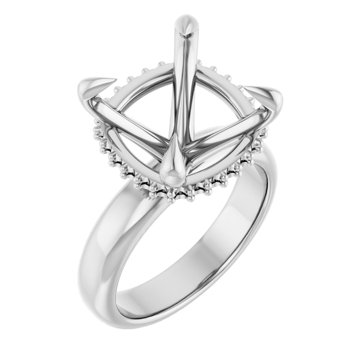 Claw-Prong Hidden Halo-Style Engagement Ring