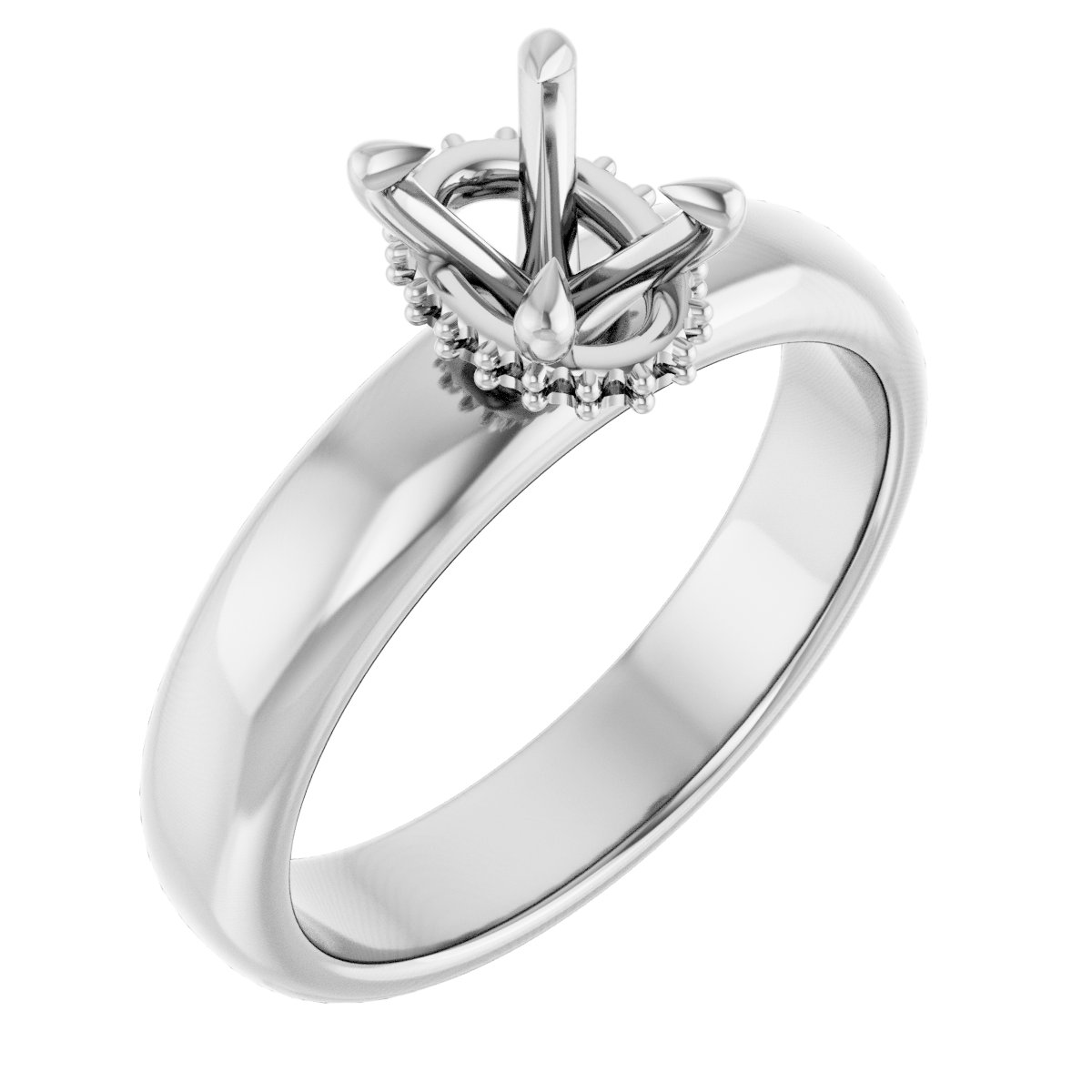 Claw-Prong Hidden Halo-Style Engagement Ring